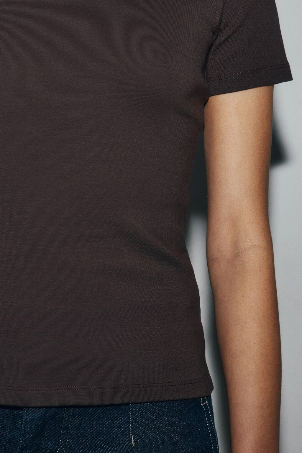 Футболка базовая облегающая - цвет коричневый - 7