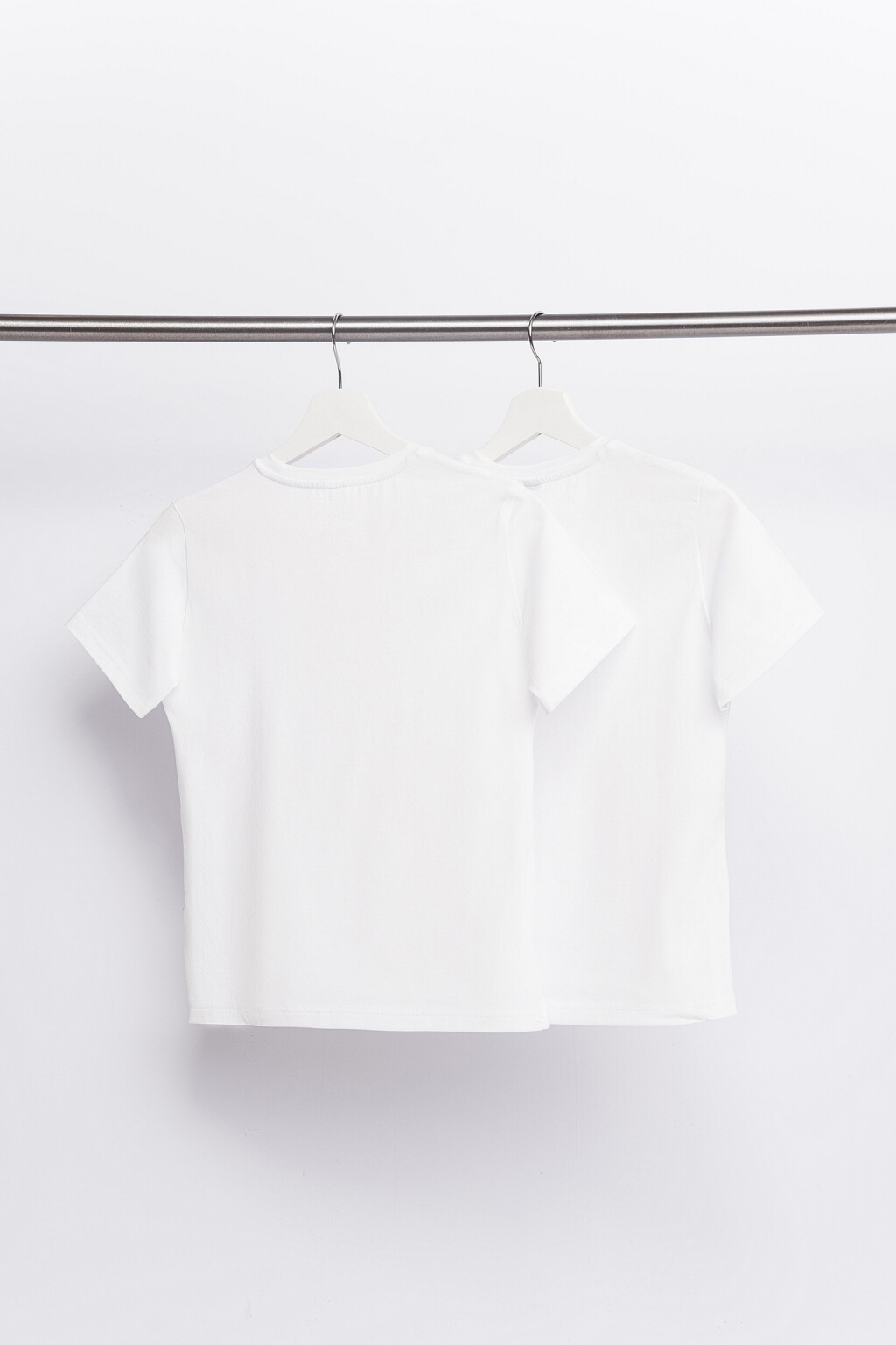 Набор футболок хлопковых slim (2 штуки) - цвет белый - 2