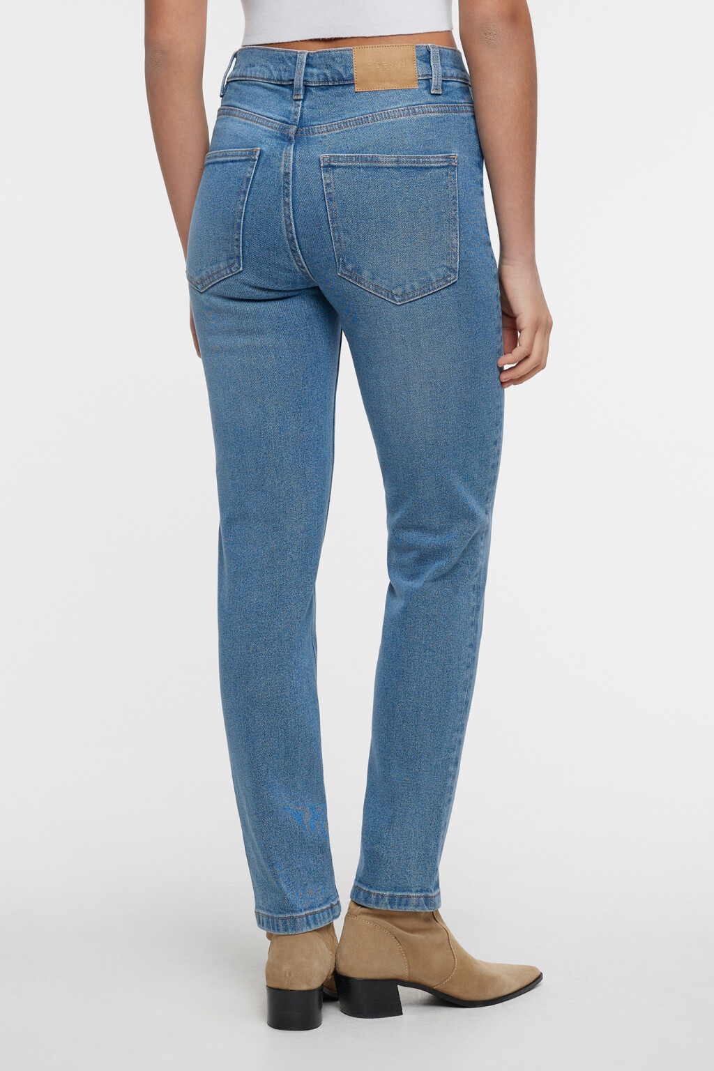 Джинсы straight прямые базовые со средней посадкой - цвет голубой - 3