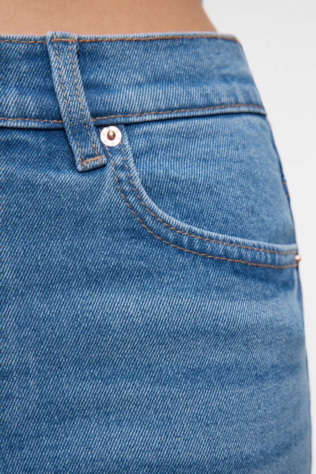 Джинсы straight прямые базовые со средней посадкой - цвет голубой - 5