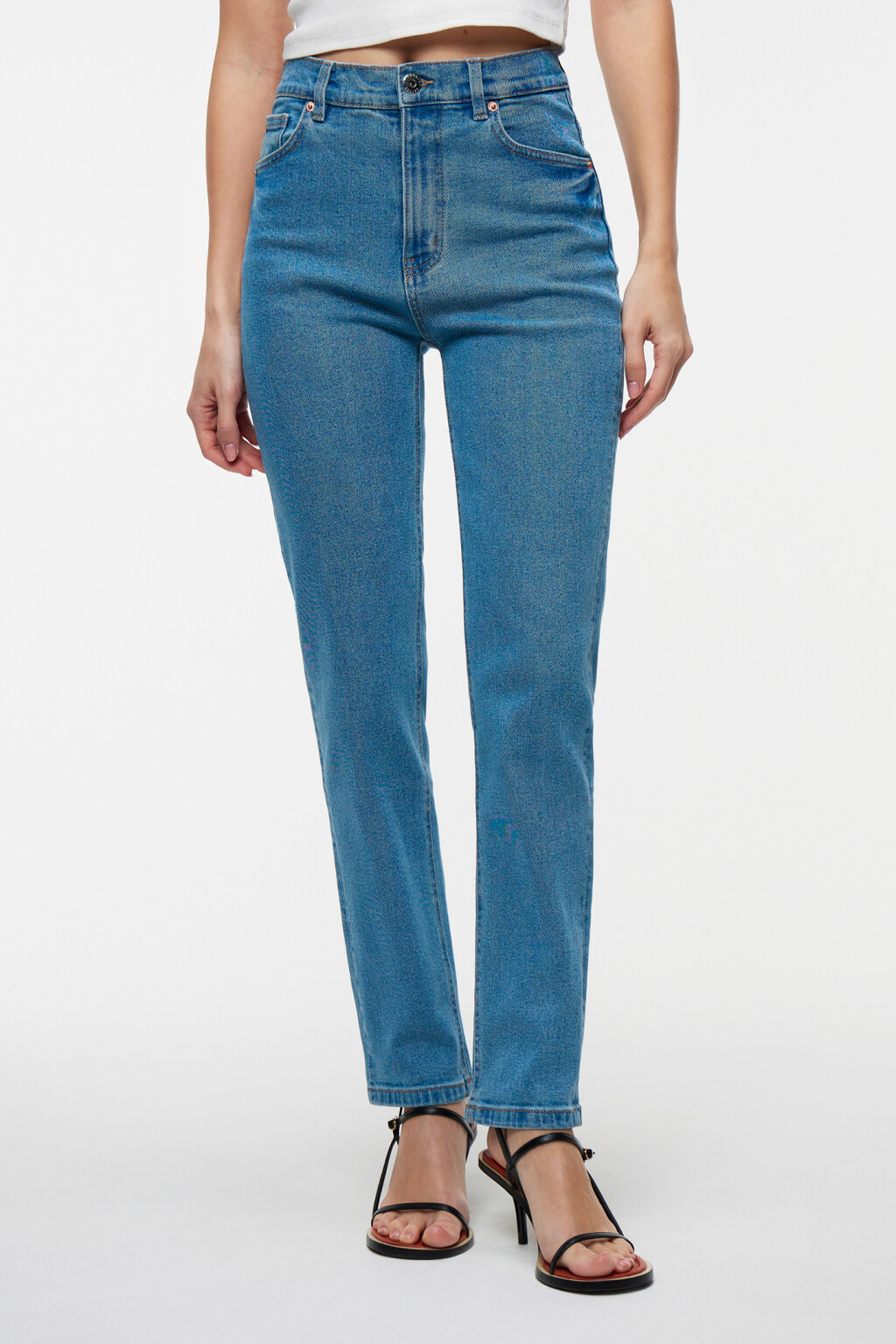 Джинсы STRAIGHT прямые со средней посадкой - цвет голубой - 2