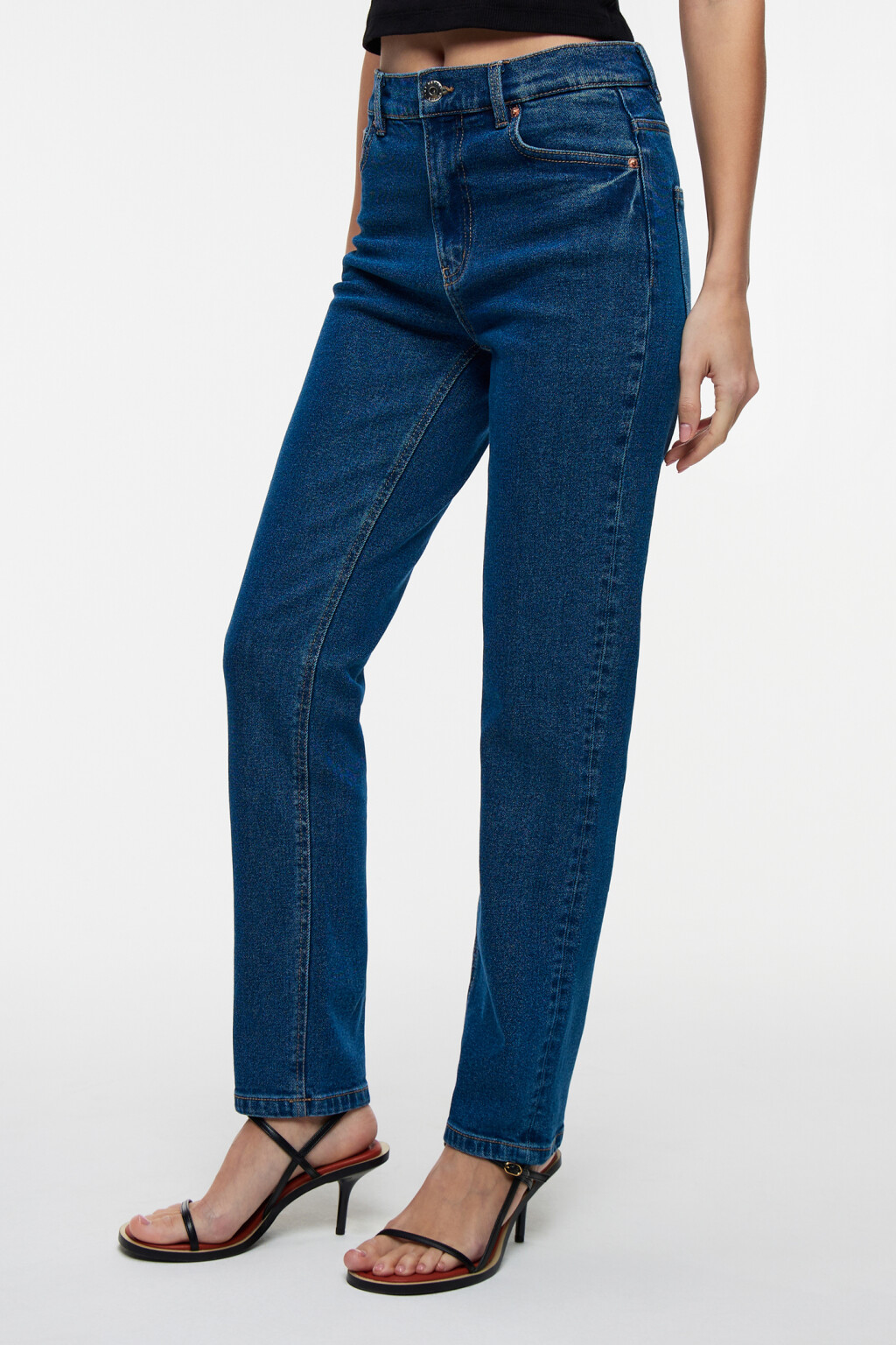 Джинсы STRAIGHT прямые со средней посадкой - цвет голубой - 2