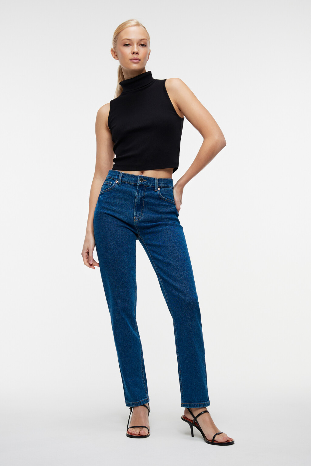 Джинсы STRAIGHT прямые со средней посадкой - цвет голубой - 4