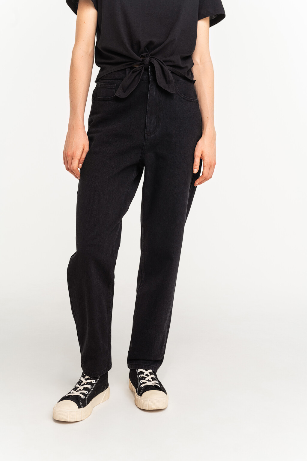 брюки джинсовые женские - цвет черный - 2