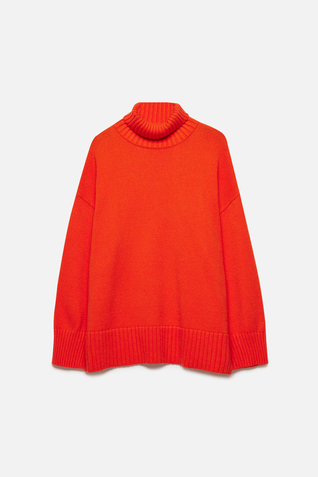 Свитер SWEATER свободный с боковыми разрезами - цвет оранжевый - 8