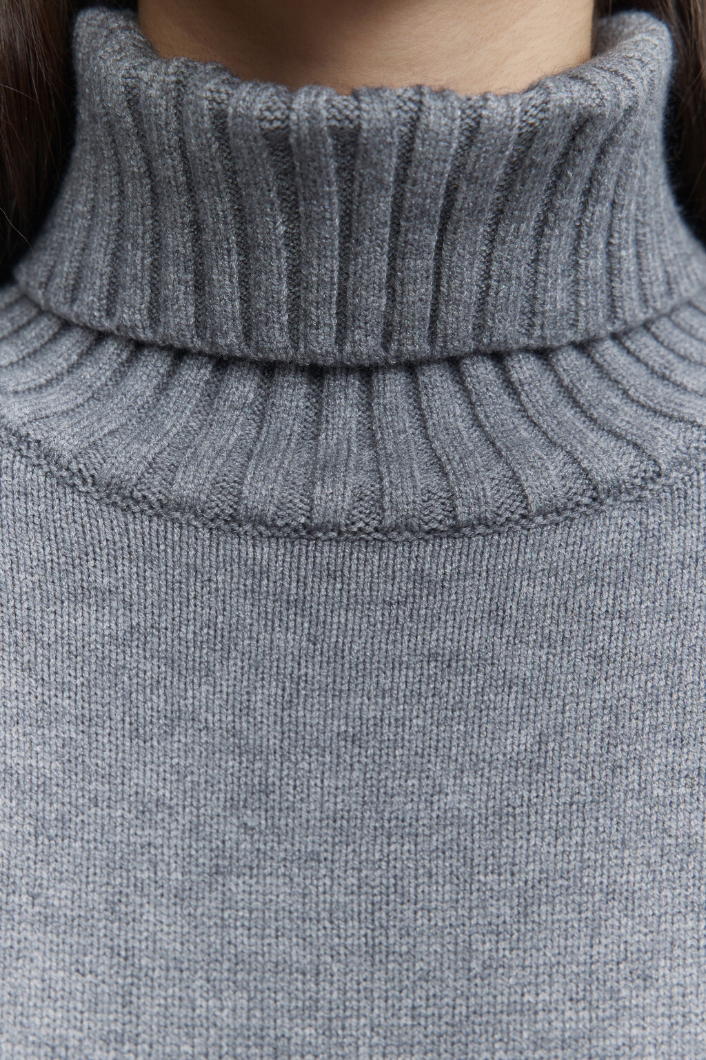 Свитер SWEATER свободный с боковыми разрезами - цвет серый - 6