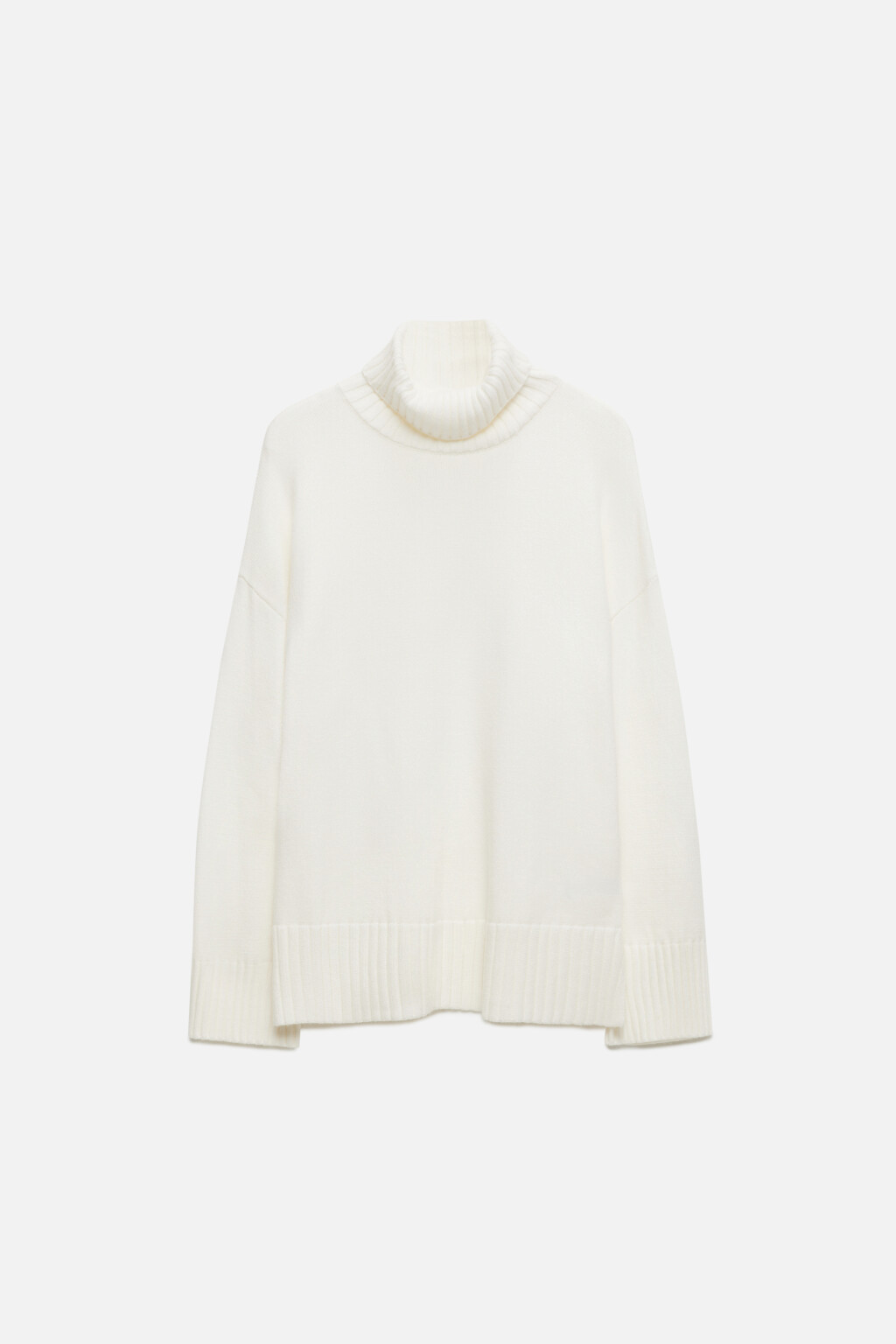 Свитер SWEATER свободный с боковыми разрезами - цвет молочный - 7