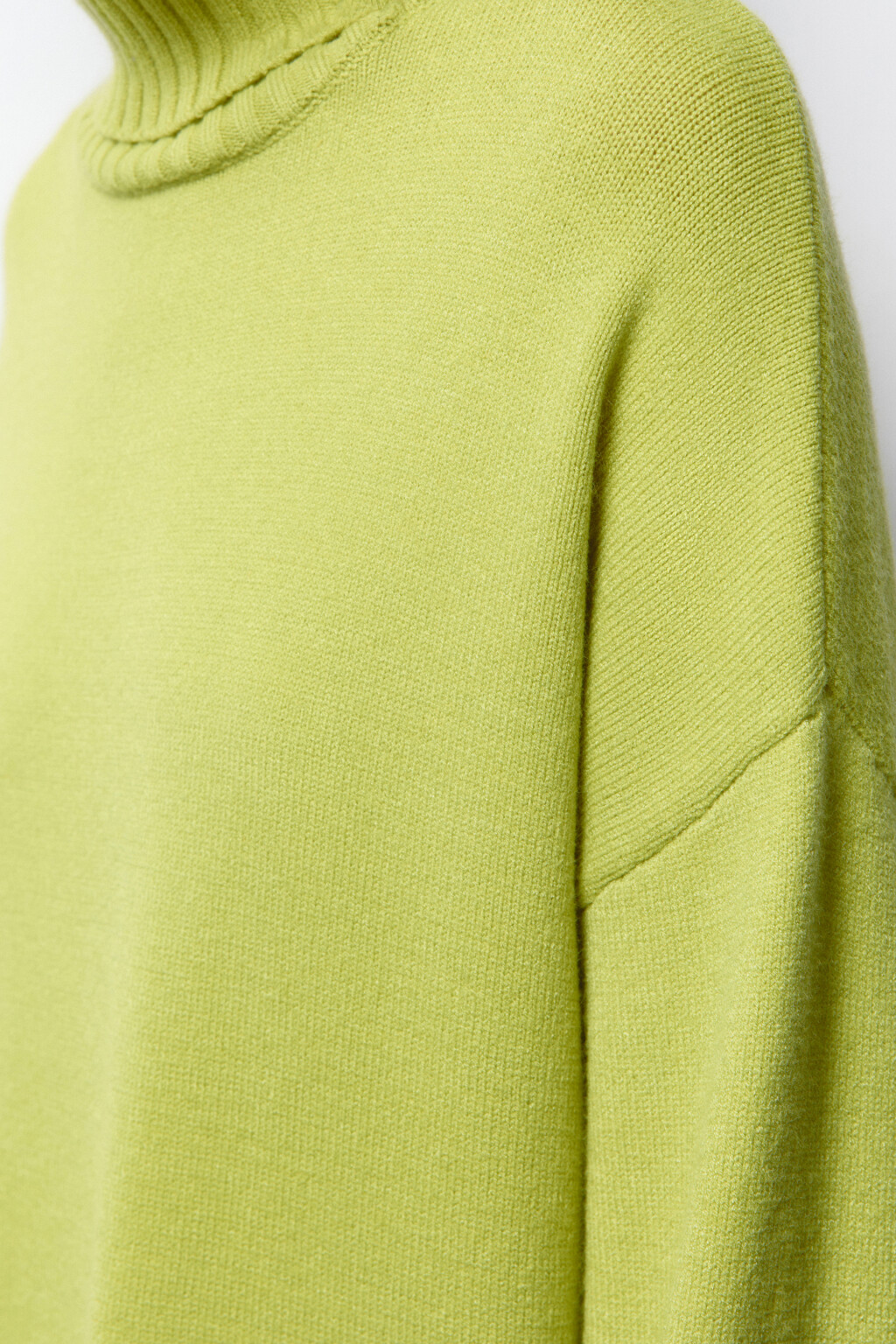 Свитер вязаный свободный с воротником - цвет зеленый - 7