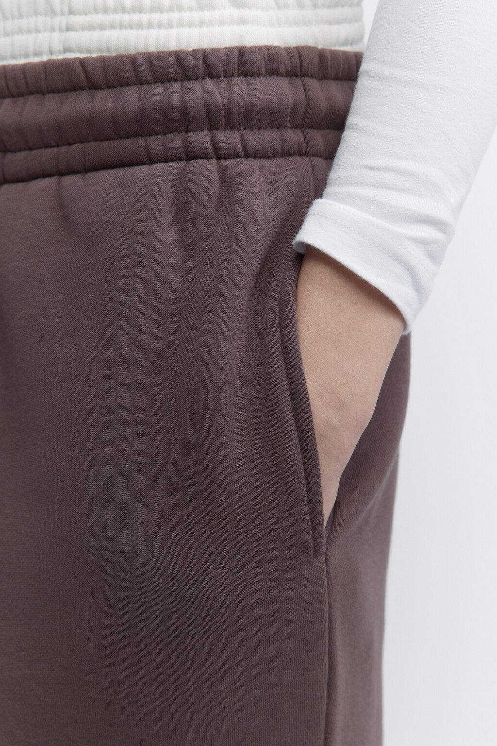 Брюки-джоггеры утепленные с начесом - цвет бежевый - 6