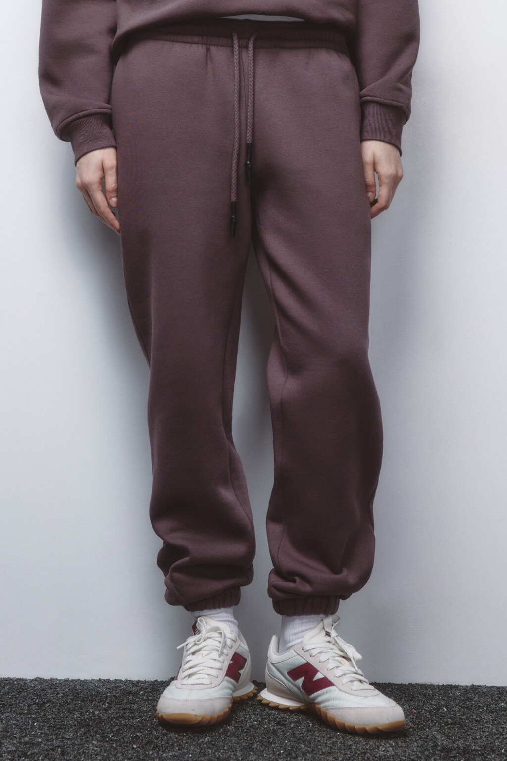 Брюки-джоггеры утепленные с начесом - цвет бежевый - 3