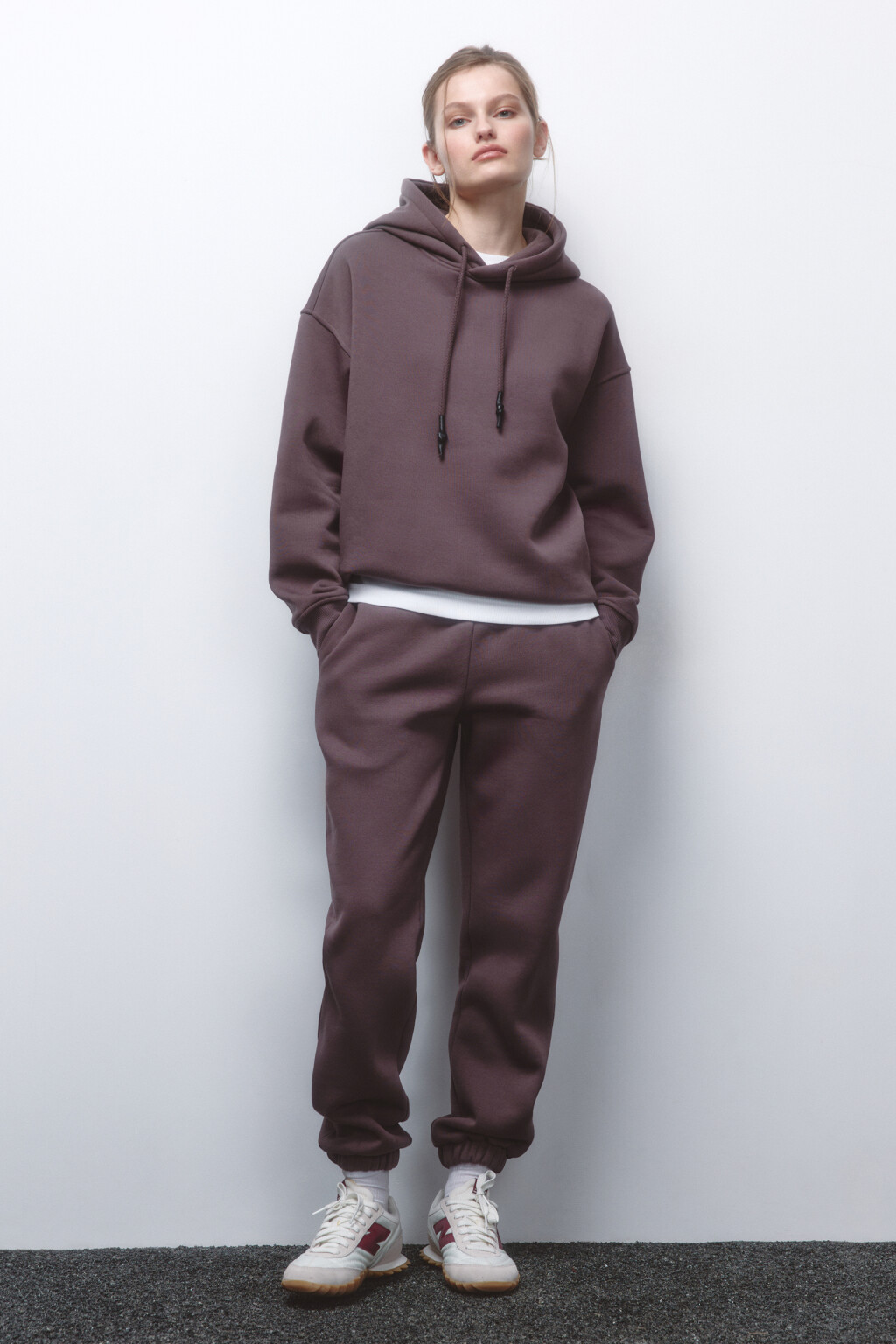 Брюки-джоггеры утепленные с начесом - цвет бежевый - 6