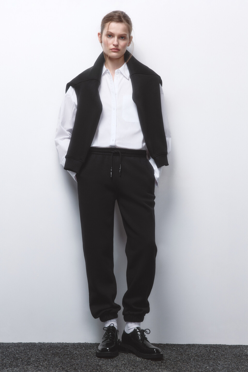 Брюки-джоггеры утепленные с начесом - цвет черный - 6