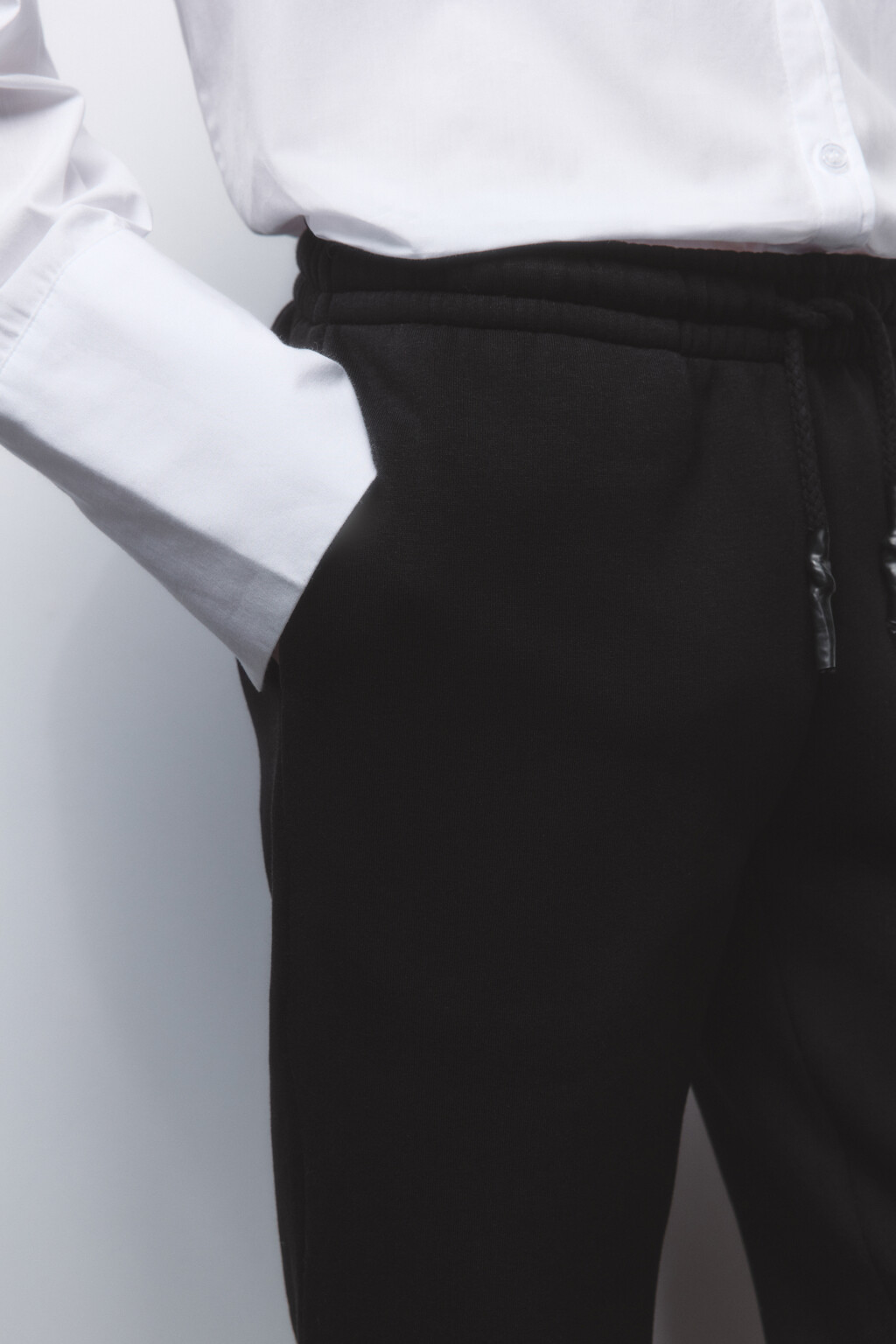 Брюки-джоггеры утепленные с начесом - цвет черный - 8