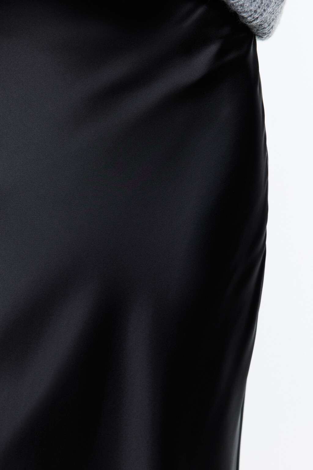 Юбка-годе макси атласная - цвет черный - 5