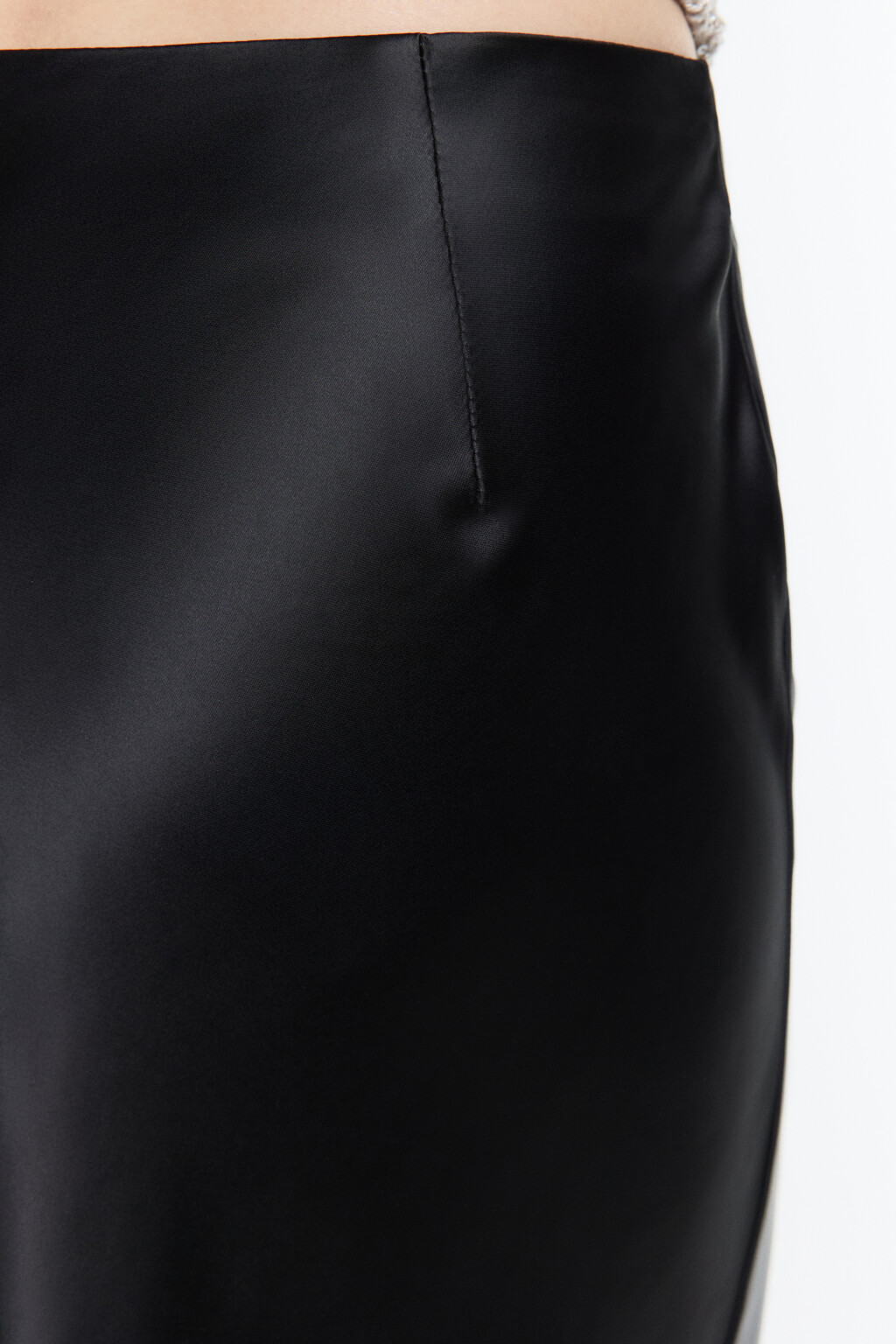 Юбка-годе макси атласная - цвет черный - 6