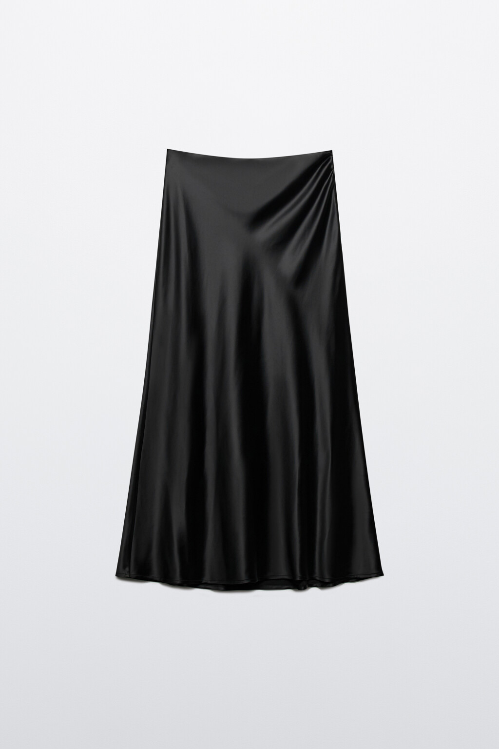 Юбка-годе макси атласная - цвет черный - 7