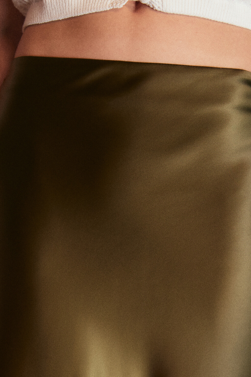 Юбка-годе макси атласная - цвет зеленый - 6