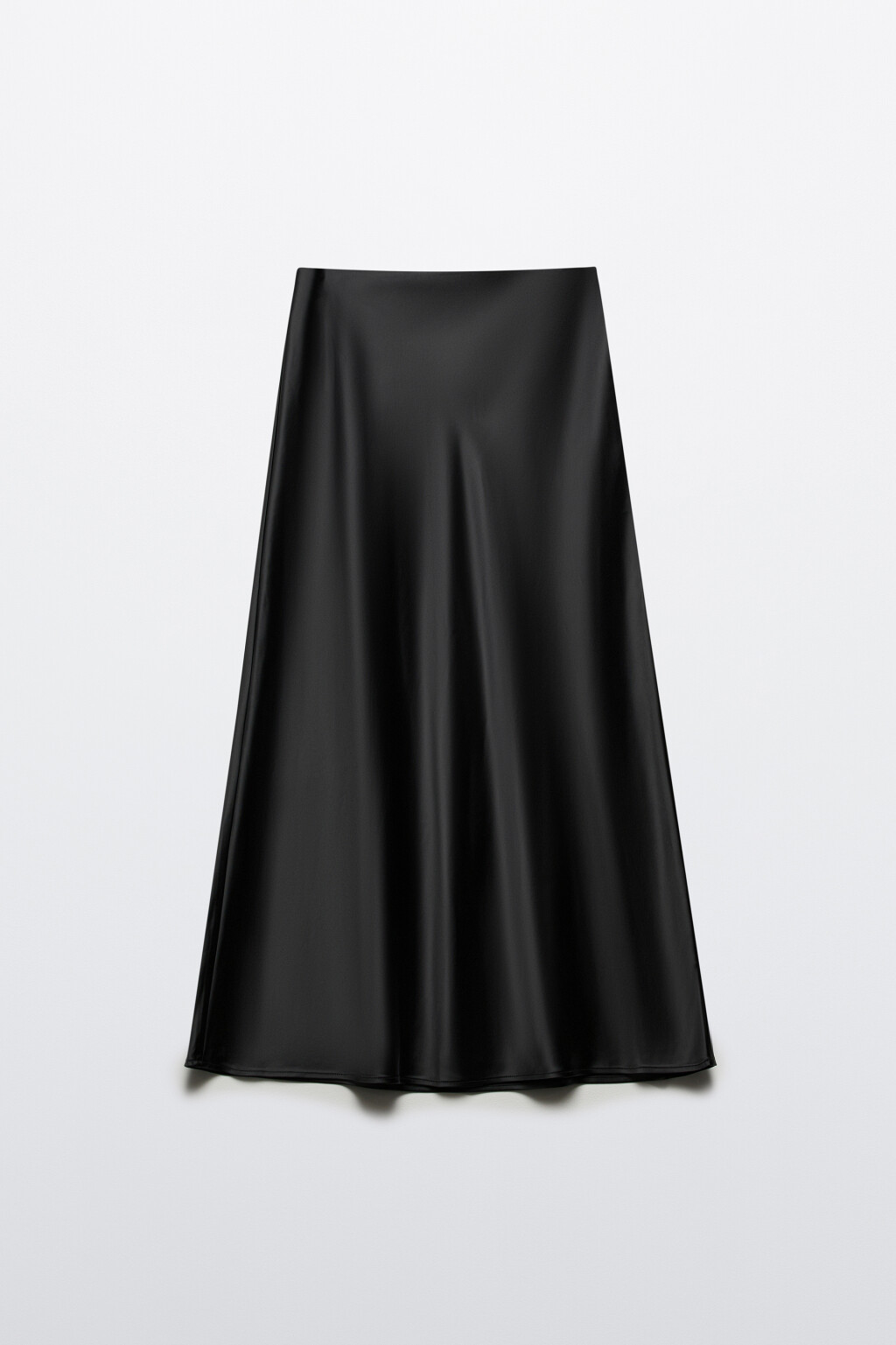 Юбка-годе макси атласная - цвет черный - 7