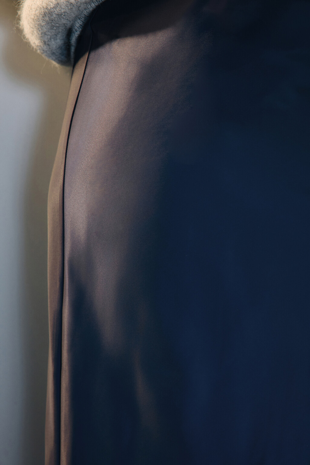 Юбка-годе макси атласная - цвет синий - 6