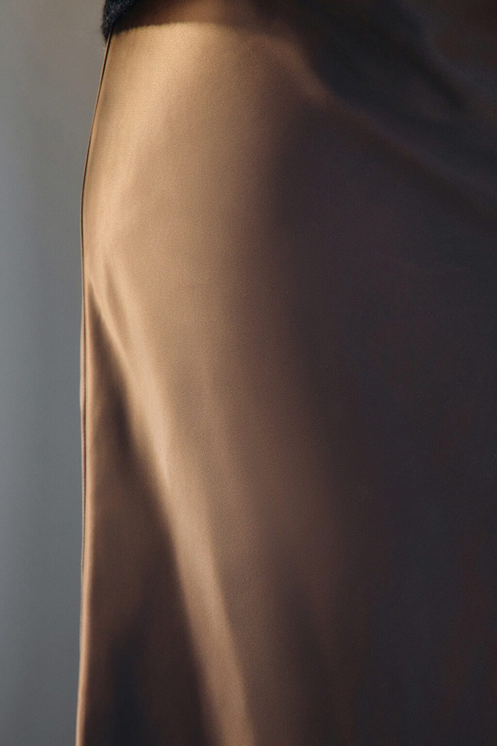 Юбка-годе макси атласная - цвет коричневый - 5