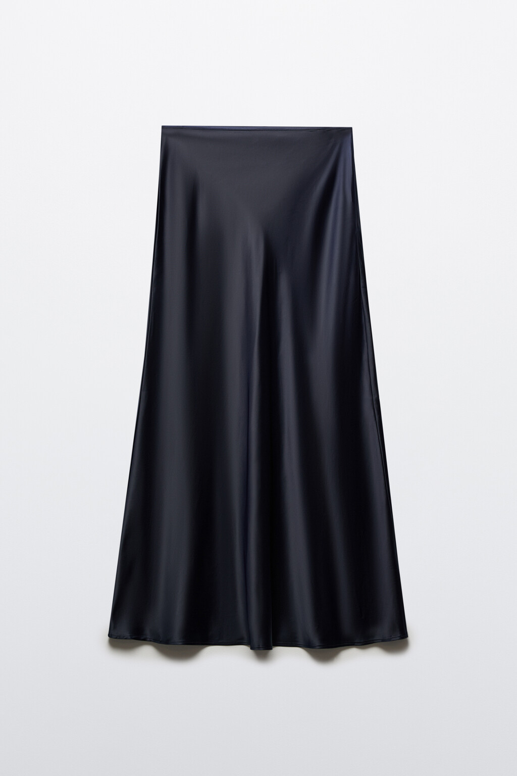 Юбка-годе макси атласная - цвет синий - 1