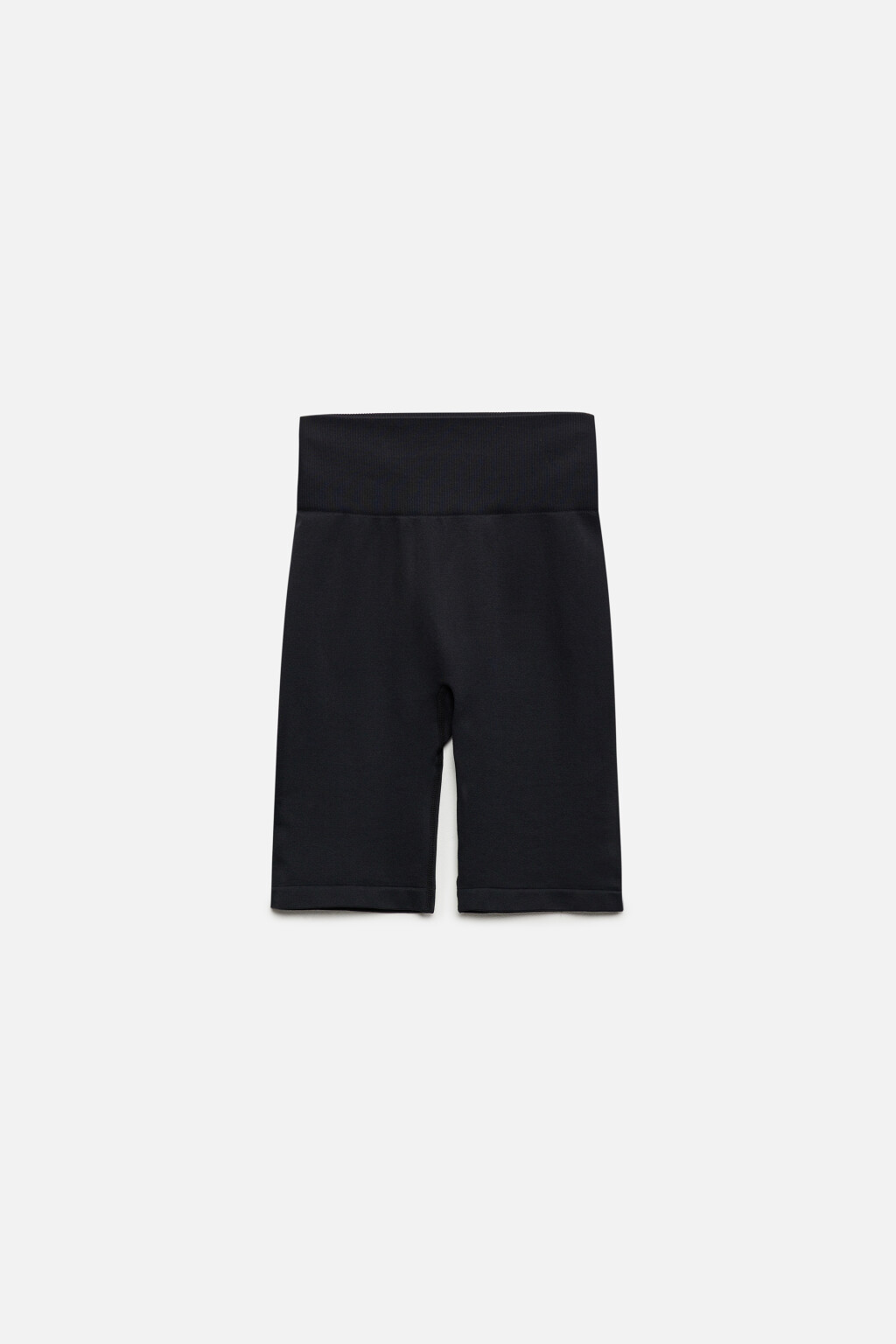 Шорты-велосипедки спортивные бесшовные с высокой посадкой - цвет черный - 7