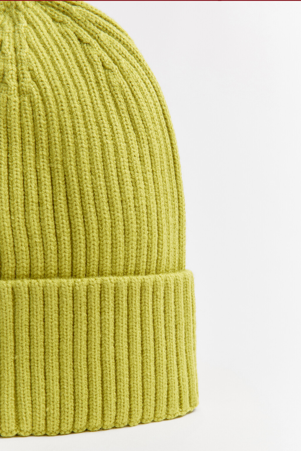 Шапка-бини вязаная в рубчик - цвет зеленый - 2