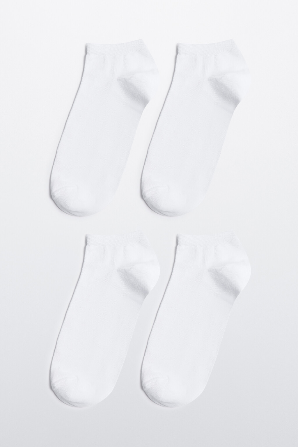 Набор носков коротких (2 пары) - цвет белый - 1