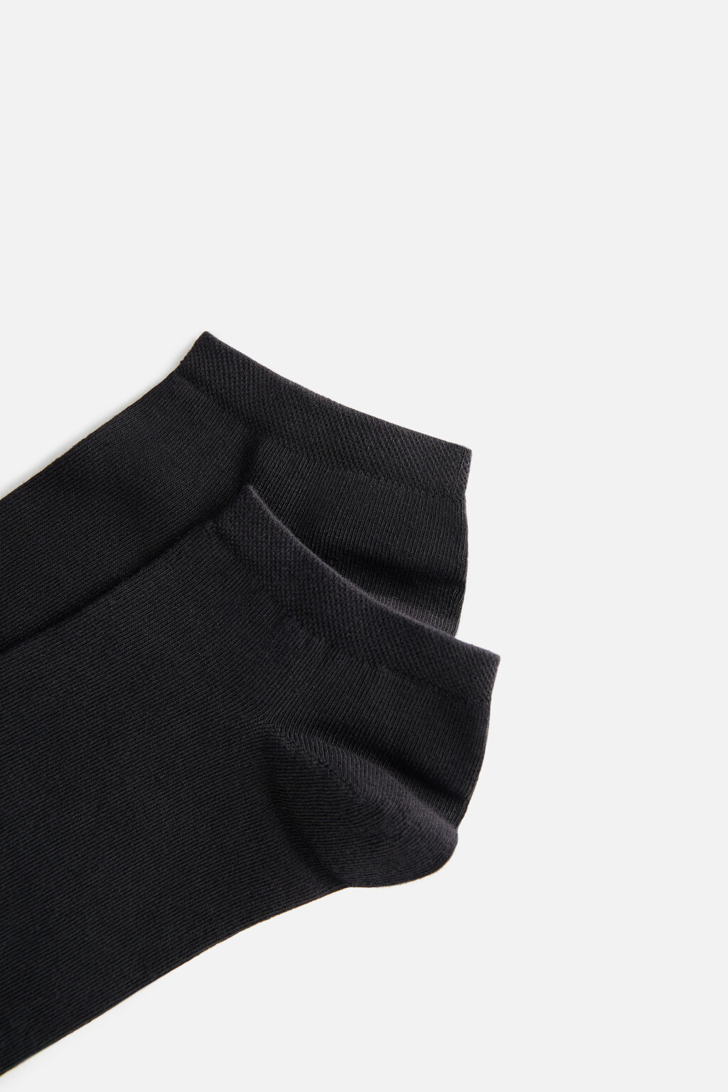 Набор носков-подследников коротких хлопковых (2 пары) - цвет черный - 2