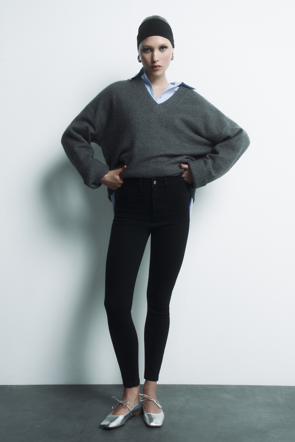 Джинсы skinny облегающие с высокой посадкой - цвет черный - 8