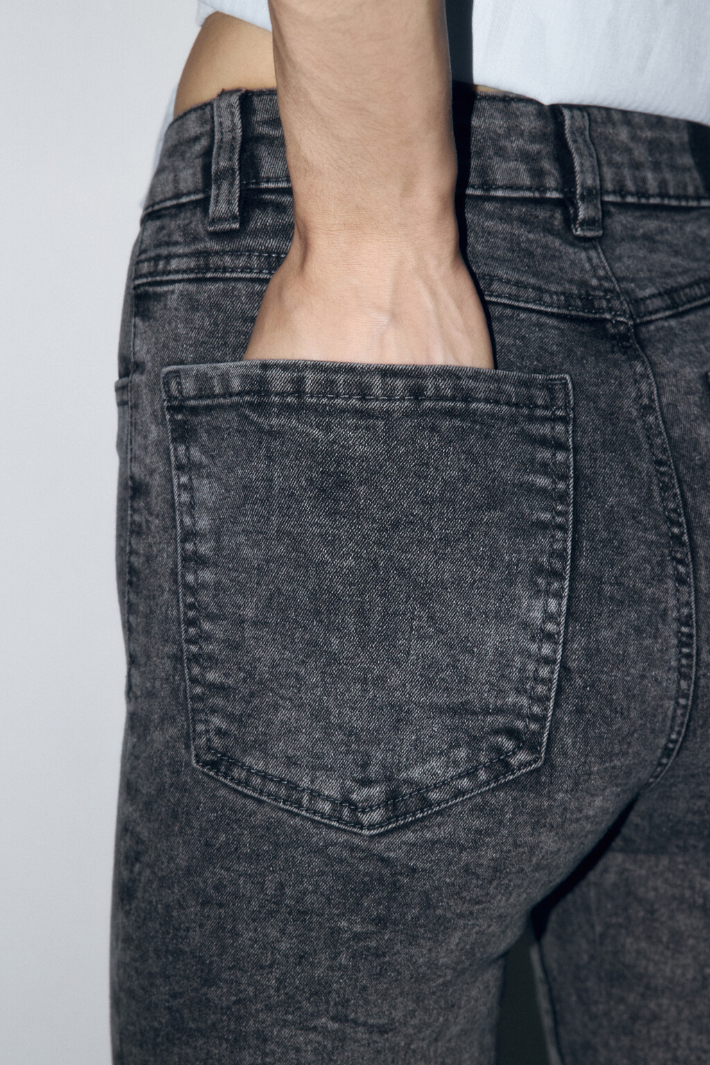 Джинсы skinny fit облегающие с высокой посадкой - цвет серый - 7