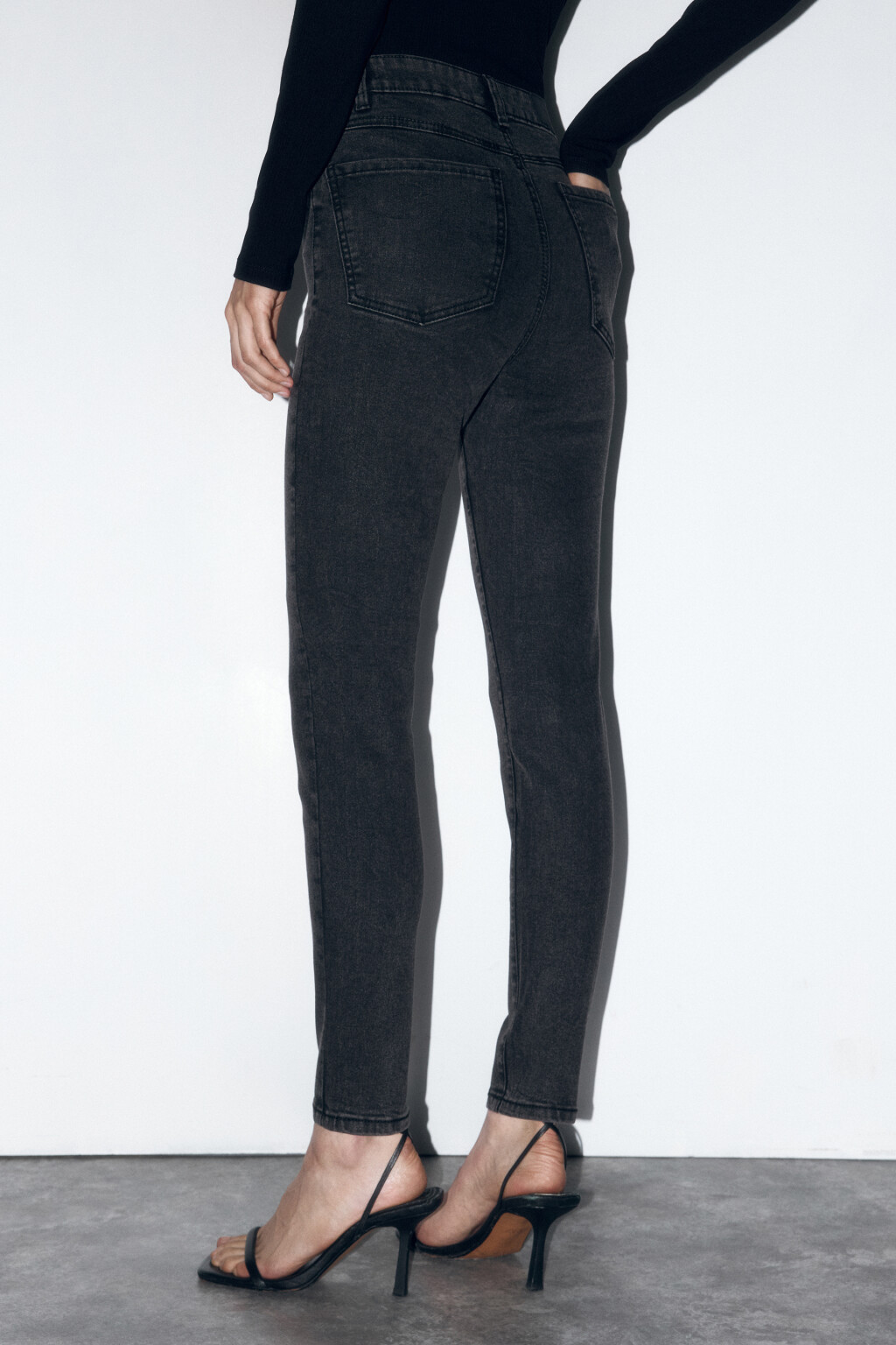 Джинсы skinny fit облегающие с высокой посадкой - цвет серый - 4