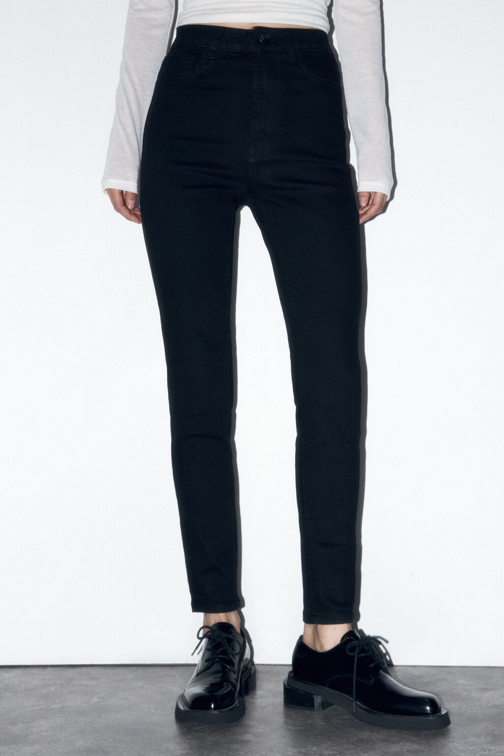Джинсы skinny fit облегающие с высокой посадкой - цвет черный - 2