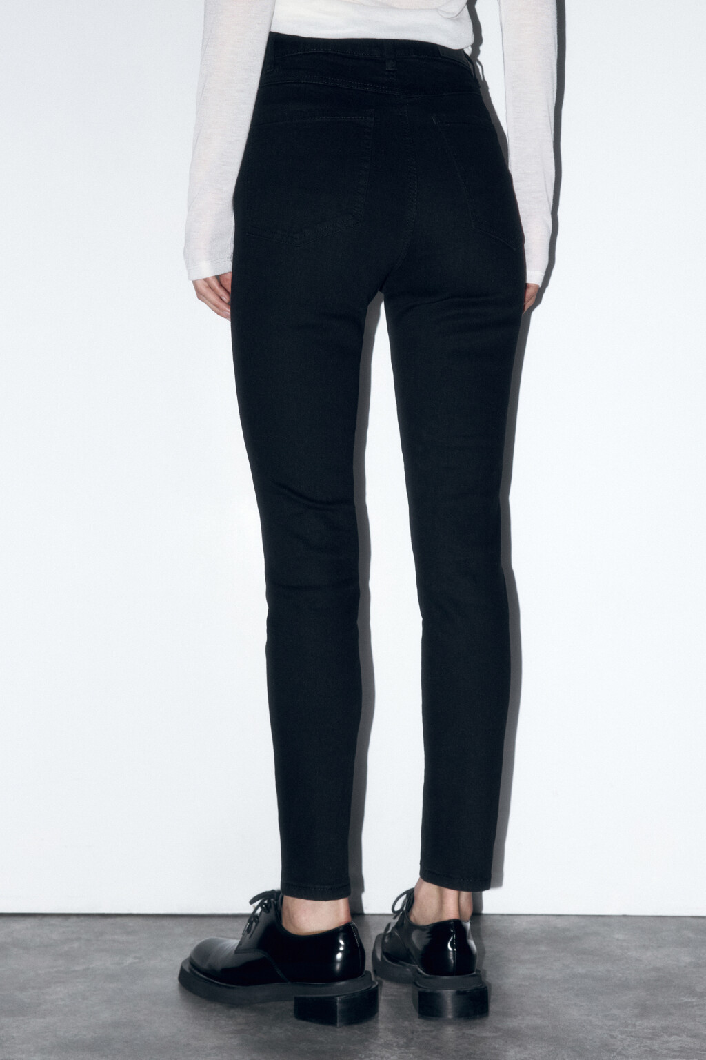 Джинсы skinny fit облегающие с высокой посадкой - цвет черный - 4