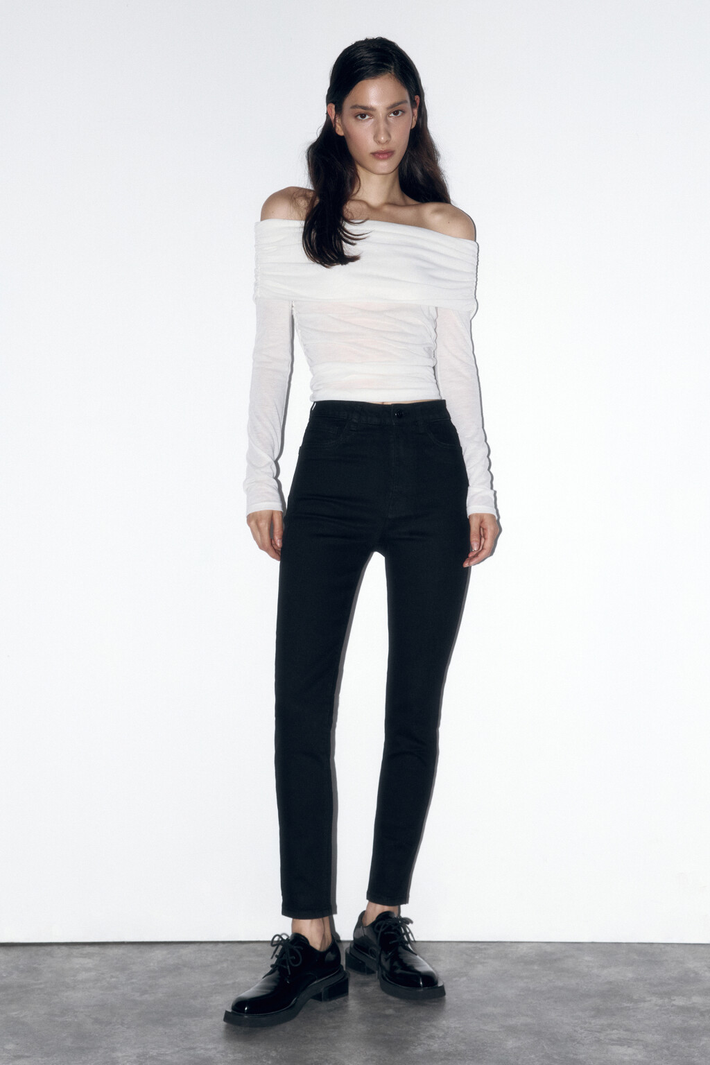 Джинсы skinny fit облегающие с высокой посадкой - цвет черный - 5