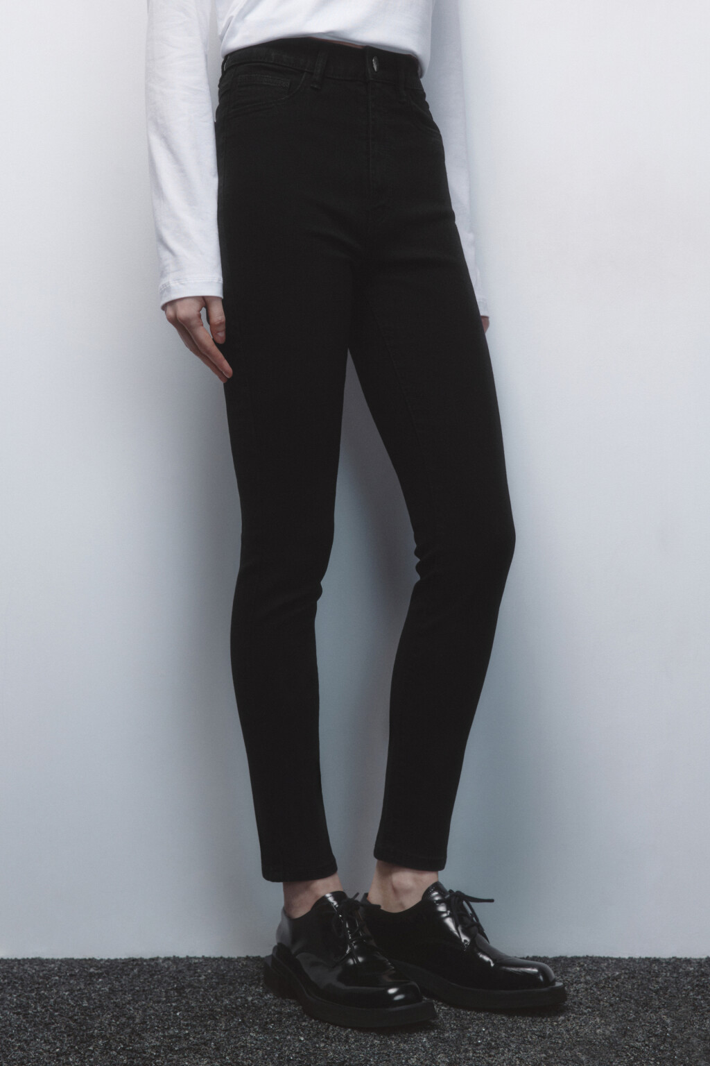 Джинсы skinny fit с высокой посадкой - цвет черный - 3