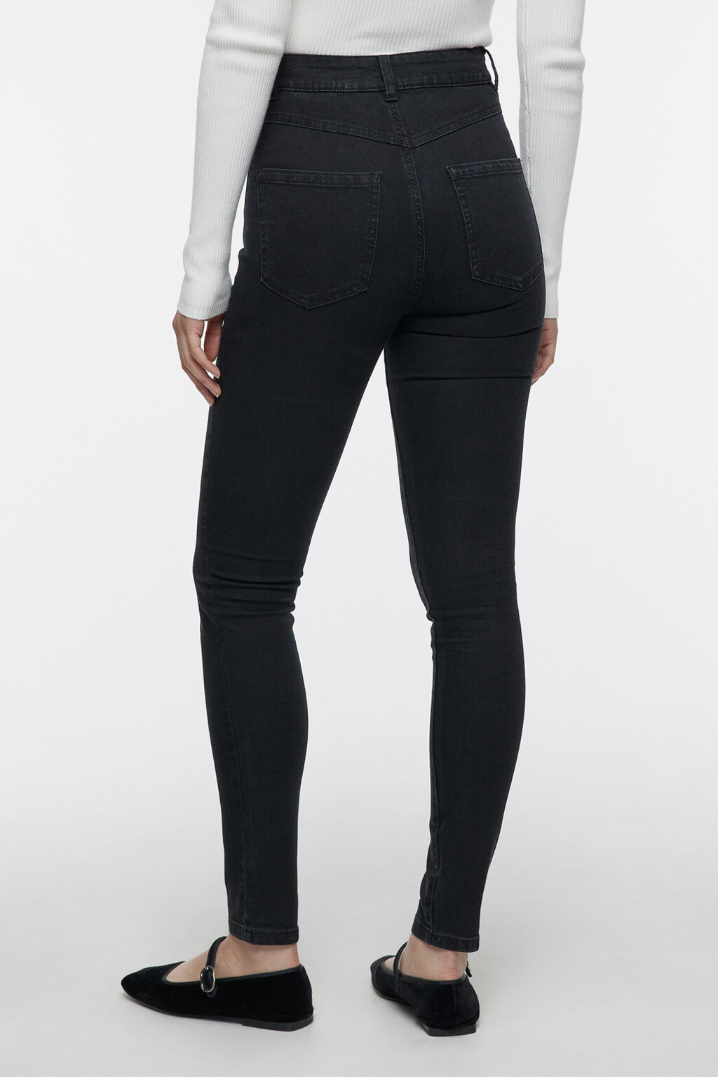 Джинсы skinny облегающие с высокой посадкой - цвет черный - 3