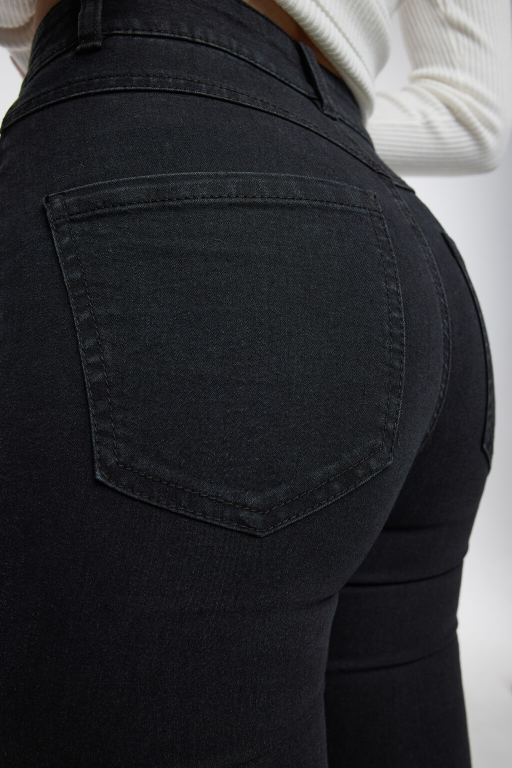 Джинсы skinny облегающие с высокой посадкой - цвет черный - 7