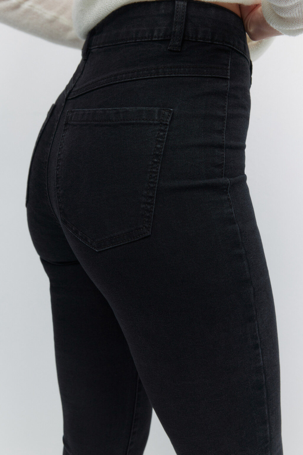Джинсы skinny облегающие с высокой посадкой - цвет черный - 5