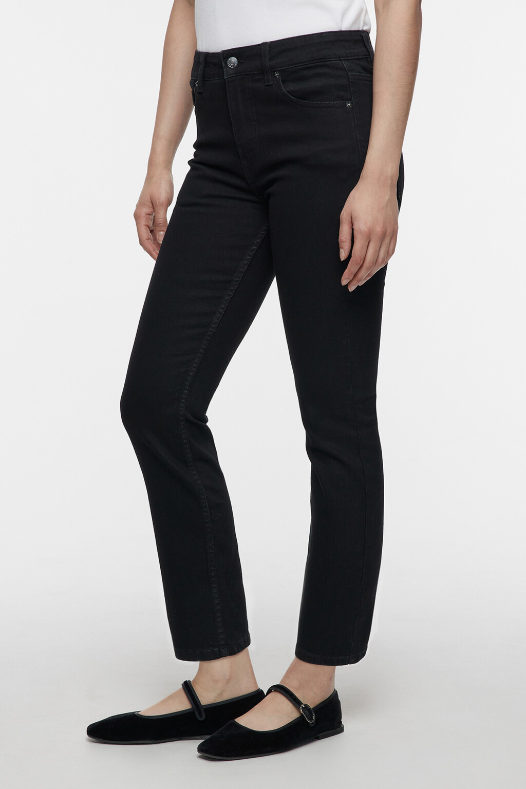 Джинсы slim зауженные со средней посадкой - цвет черный - 2
