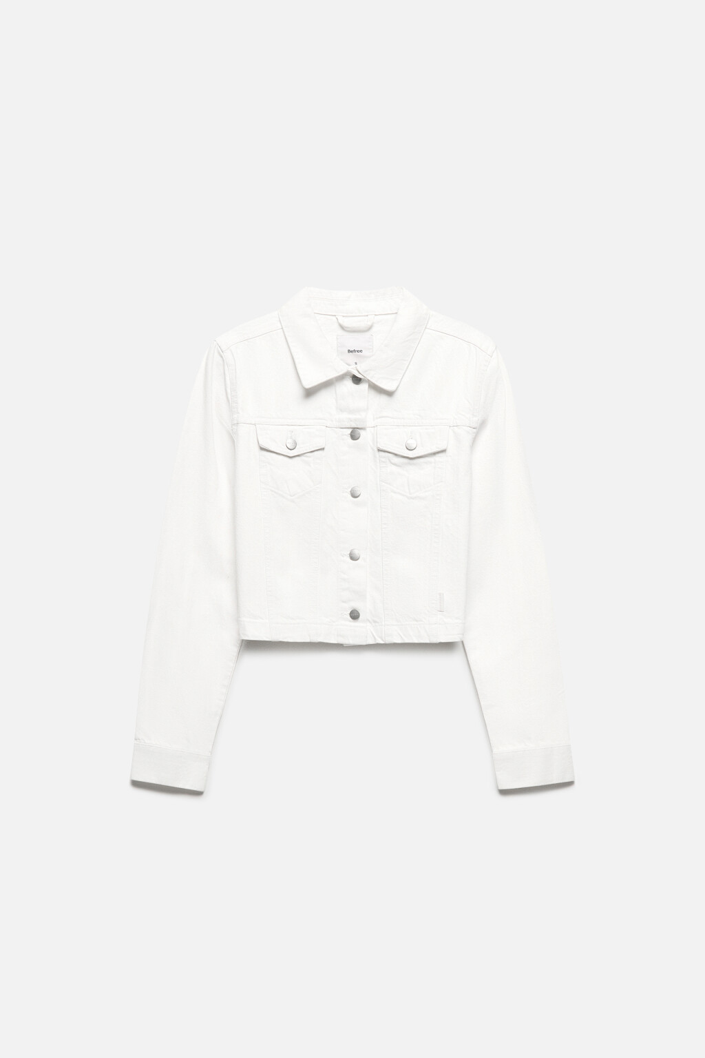Куртка джинсовая прямая с нагрудными карманами - цвет белый - 9
