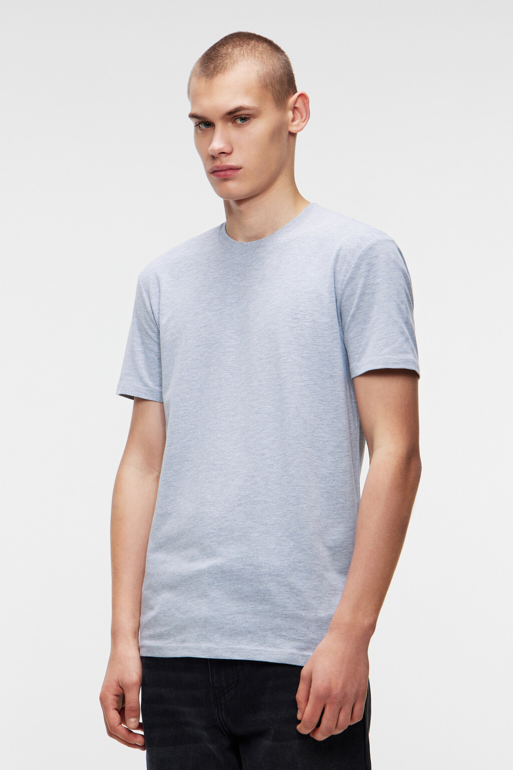 Футболка slim хлопковая меланжевая - цвет серый - 2