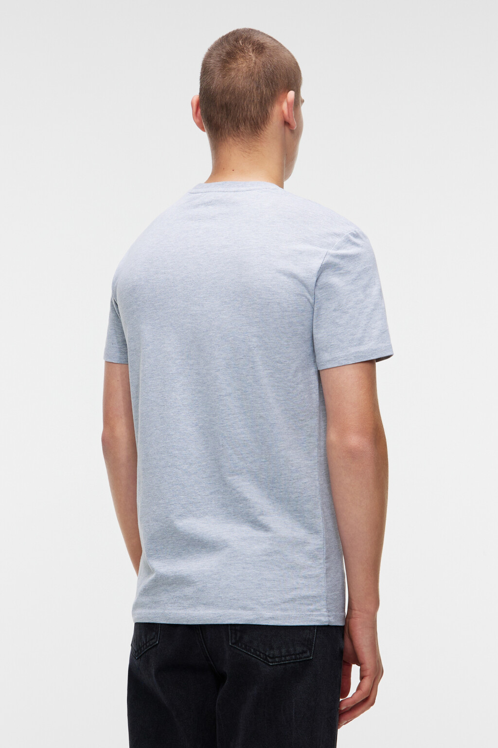 Футболка slim хлопковая меланжевая - цвет серый - 3
