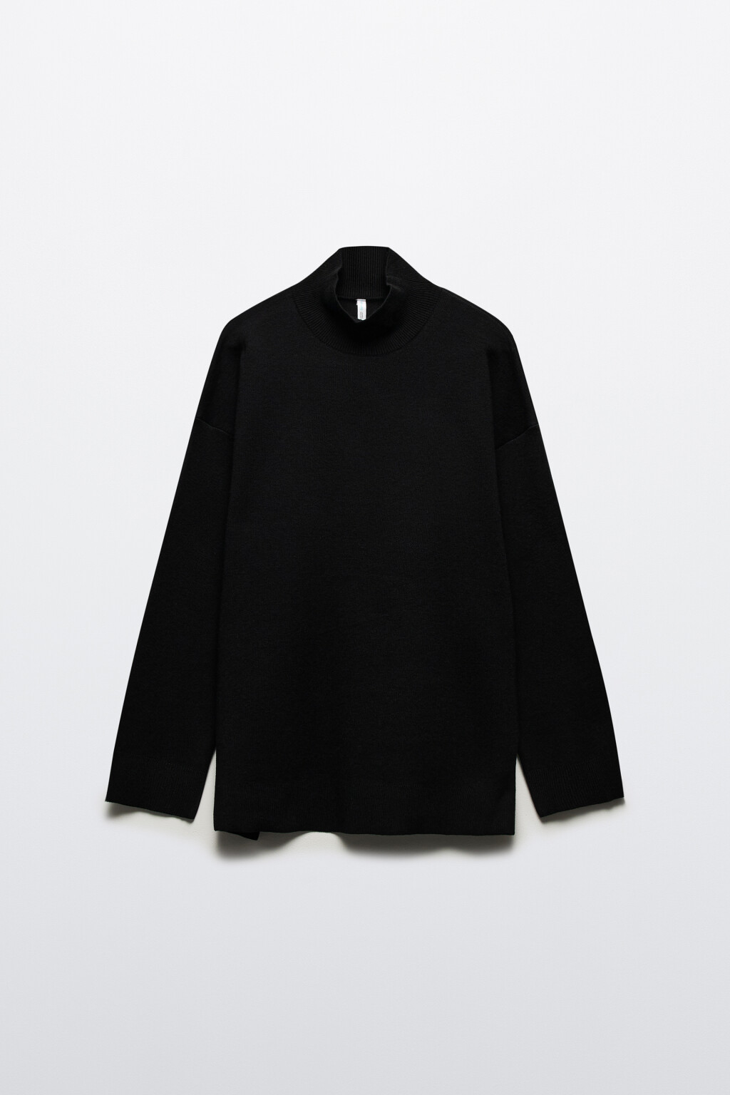 Свитер вискозный с воротником-стойкой - цвет черный - 8