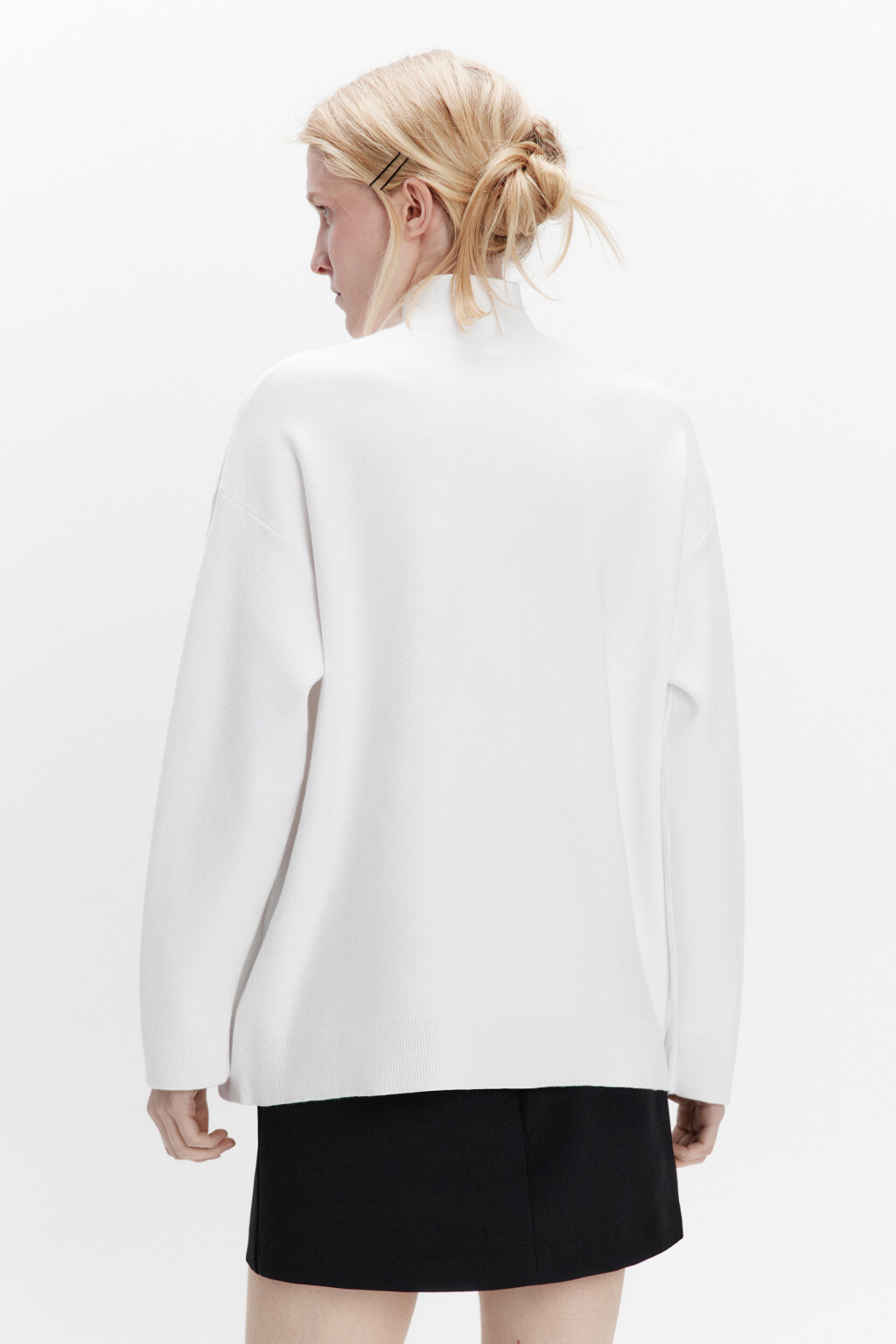Свитер вискозный с воротником-стойкой - цвет молочный - 5