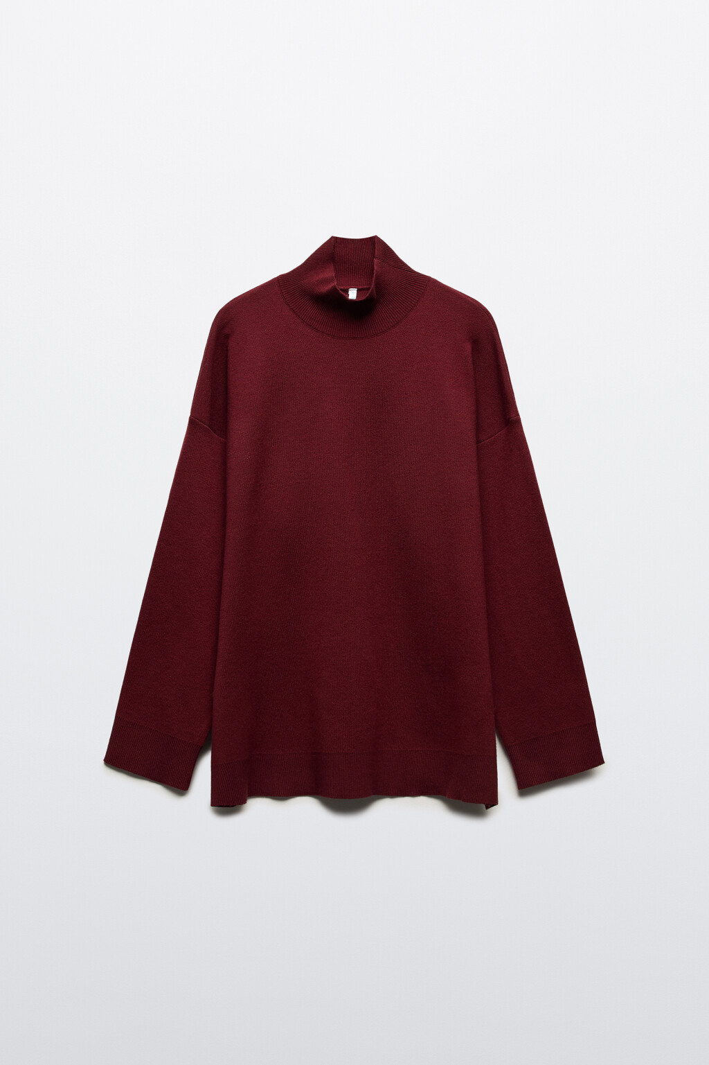 Свитер вискозный с воротником-стойкой - цвет бордовый - 8