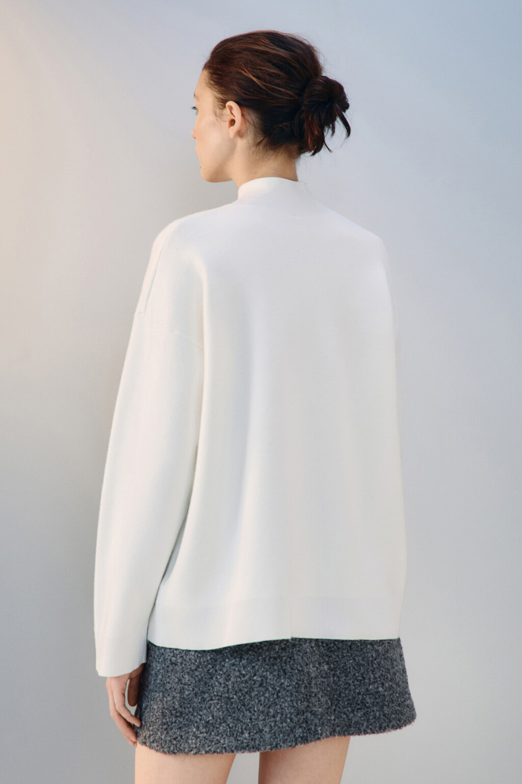 Свитер с воротником-стойкой - цвет молочный - 3