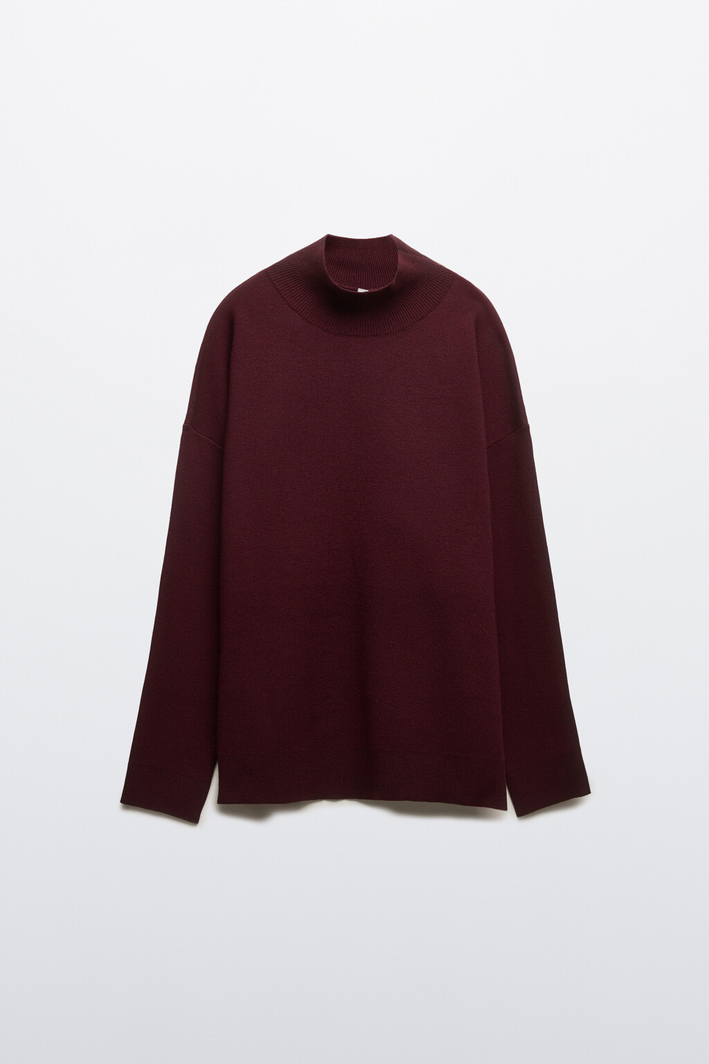 Свитер с воротником-стойкой - цвет бордовый - 7