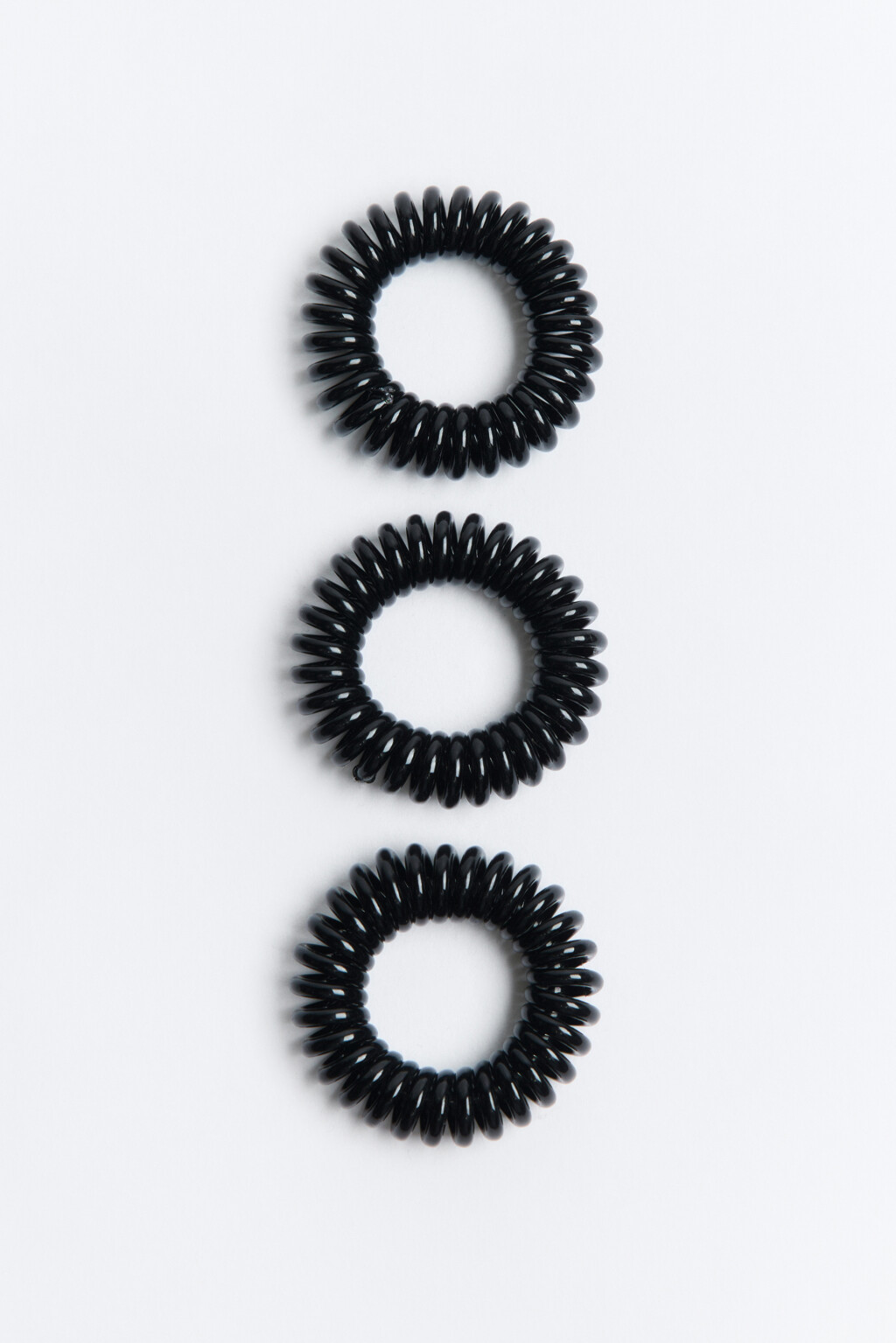 Набор резинок-спиралей для волос (3 штуки) - цвет черный - 1