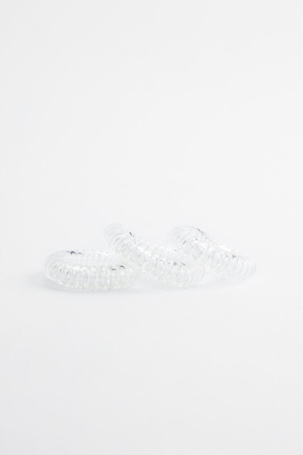 Набор резинок-спиралей для волос (3 штуки) - цвет белый - 2